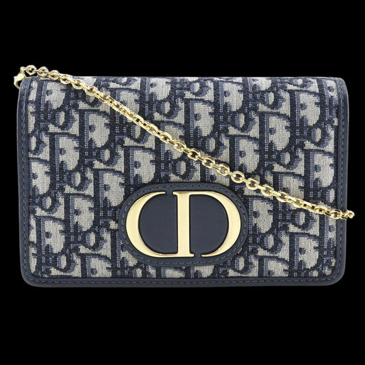 Navy Canvas Dior Trotter Crossbody Bag