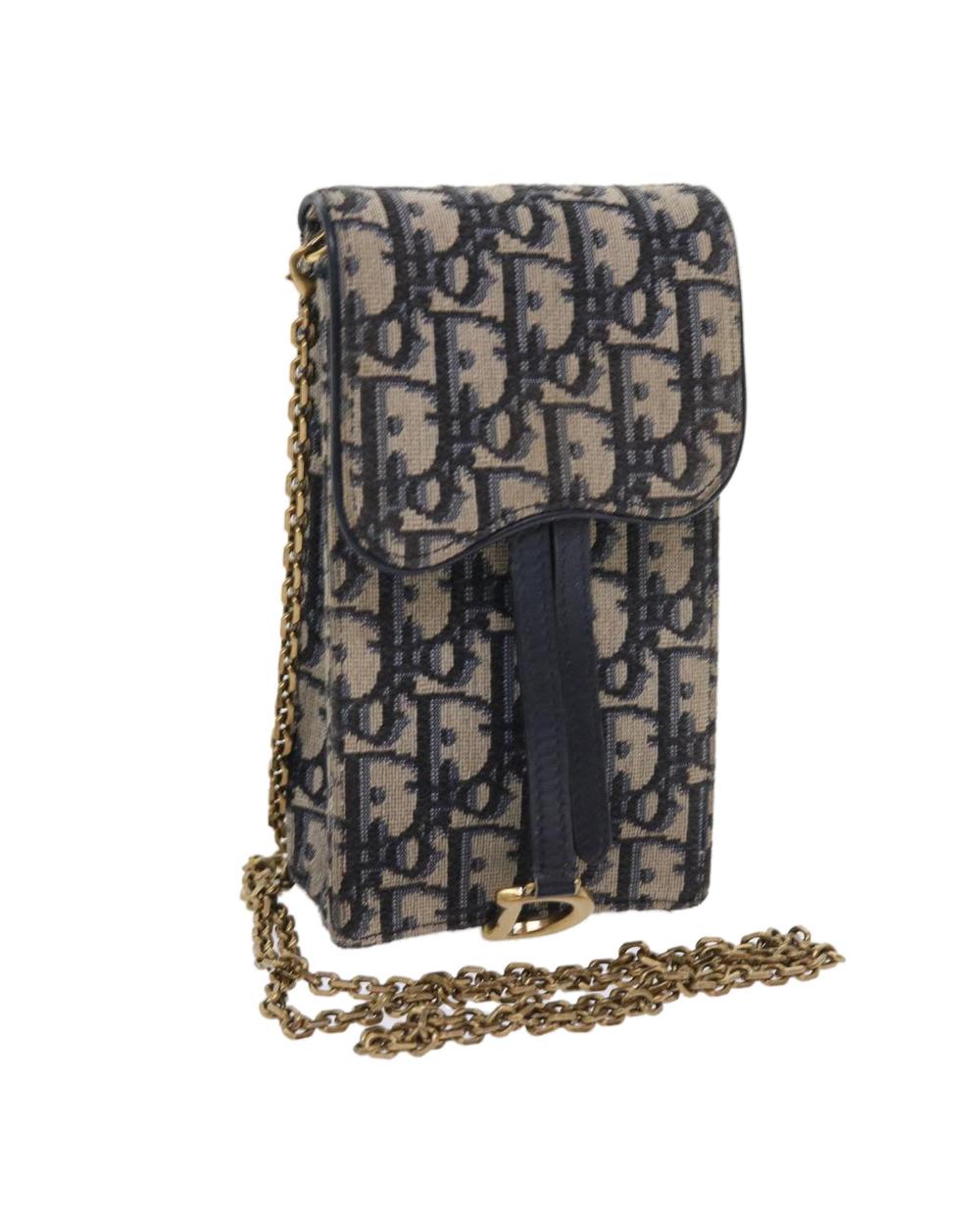 Navy Canvas Dior Trotter Crossbody Bag