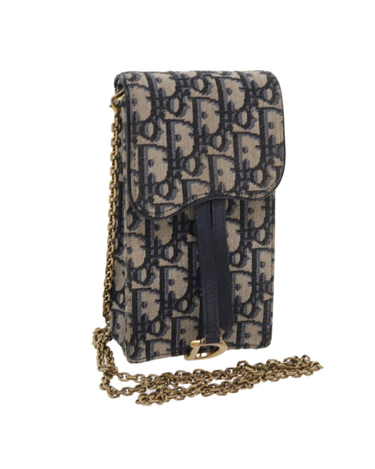 Navy Canvas Dior Trotter Crossbody Bag