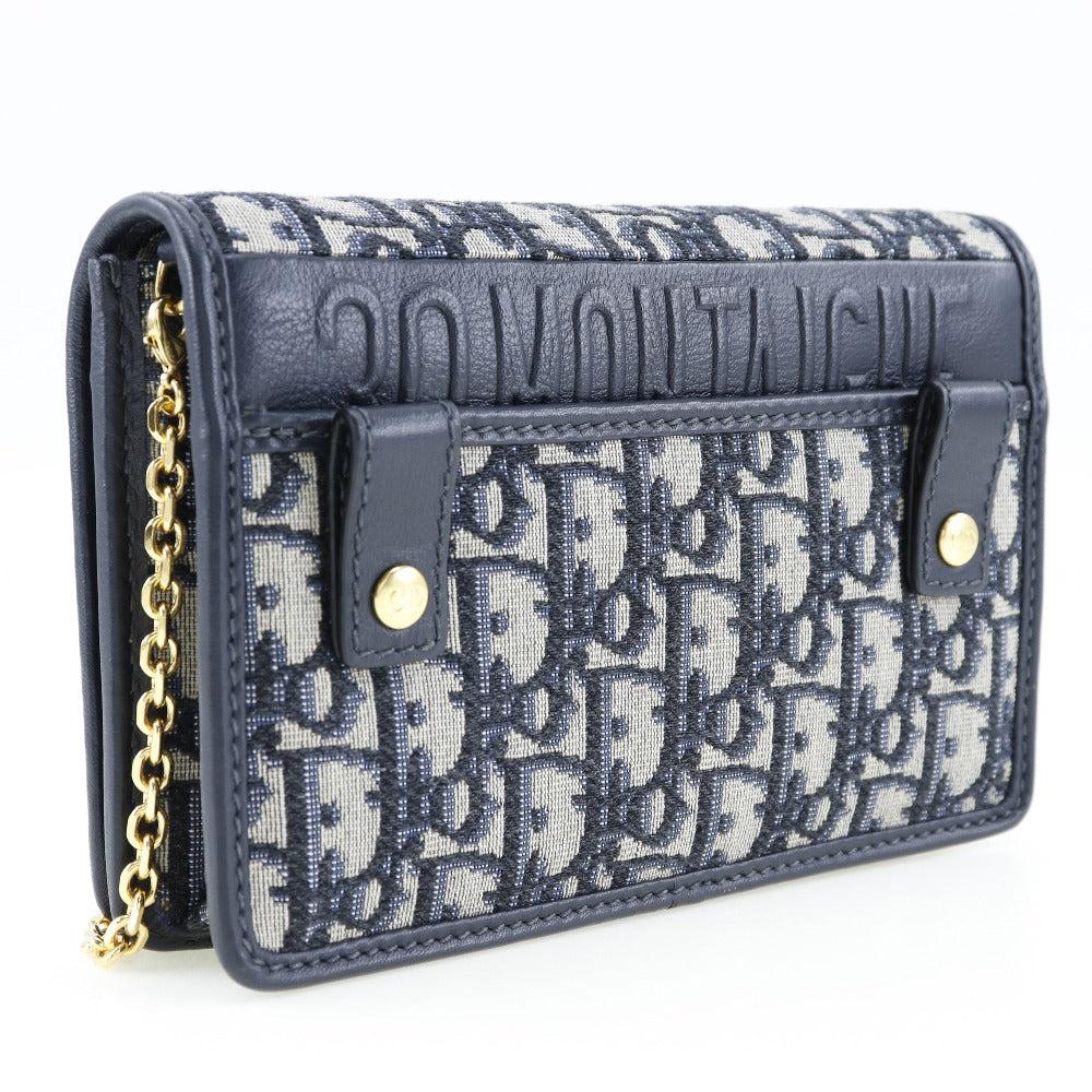 Navy Canvas Dior Trotter Crossbody Bag