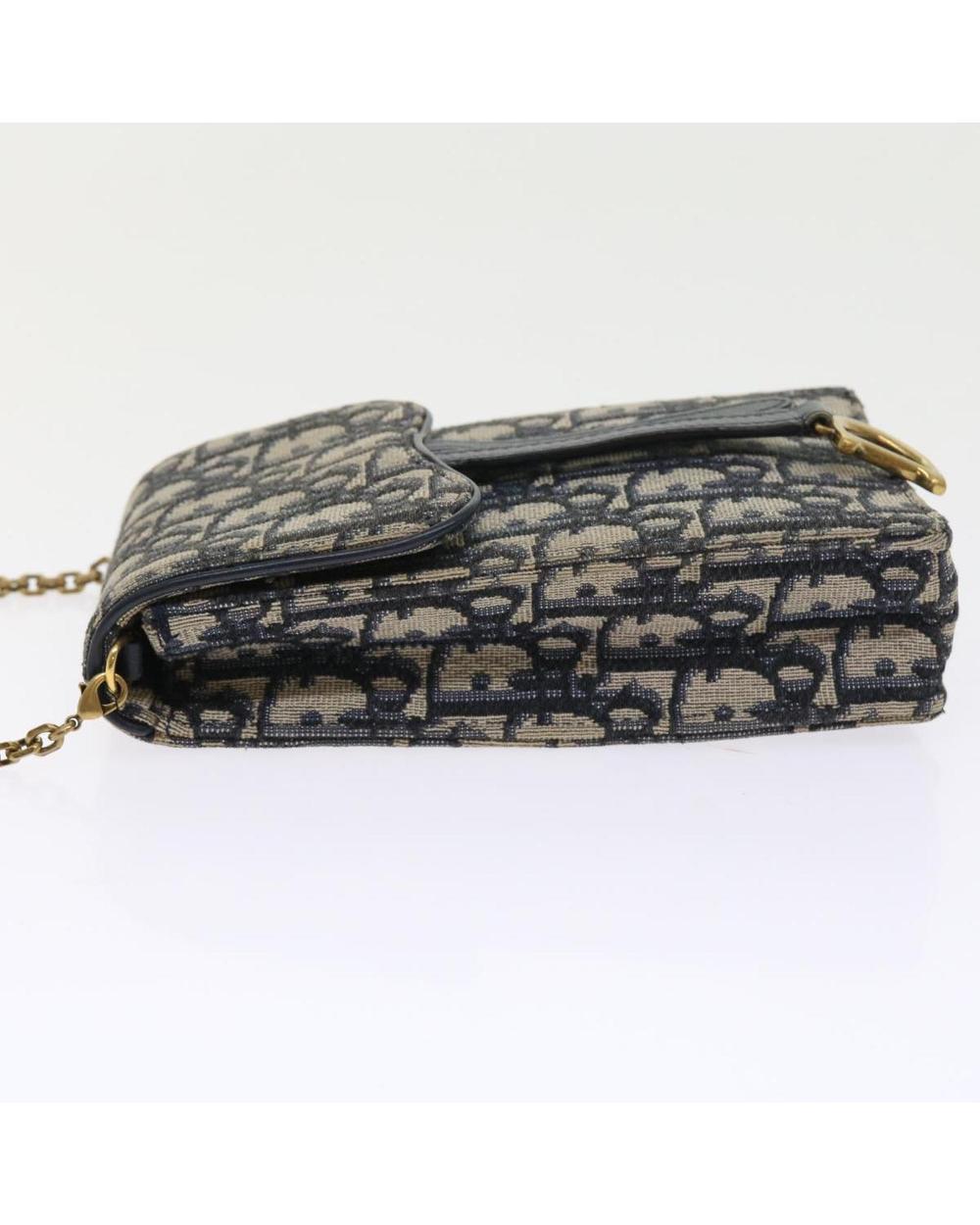 Navy Canvas Dior Trotter Crossbody Bag