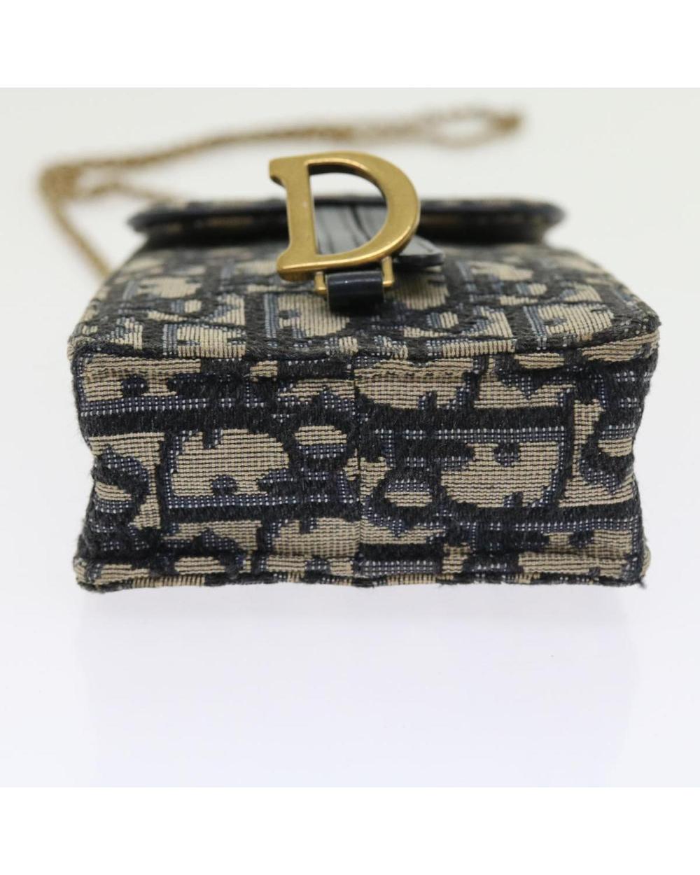 Navy Canvas Dior Trotter Crossbody Bag