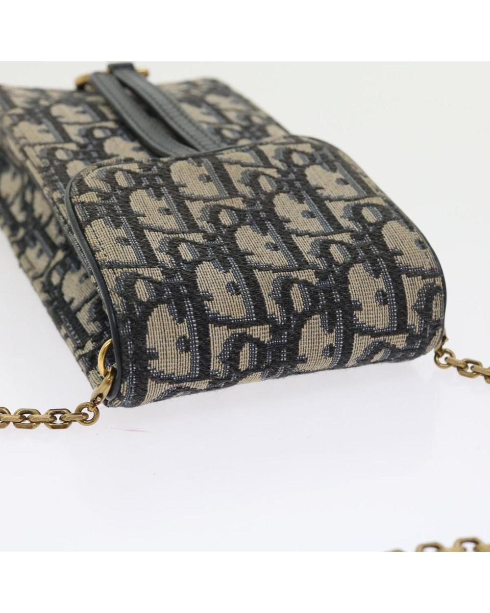 Navy Canvas Dior Trotter Crossbody Bag