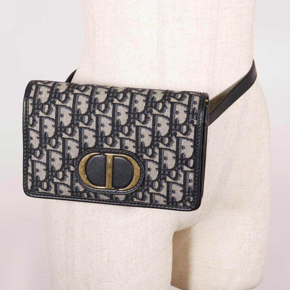 Navy Canvas Dior Trotter Crossbody Bag