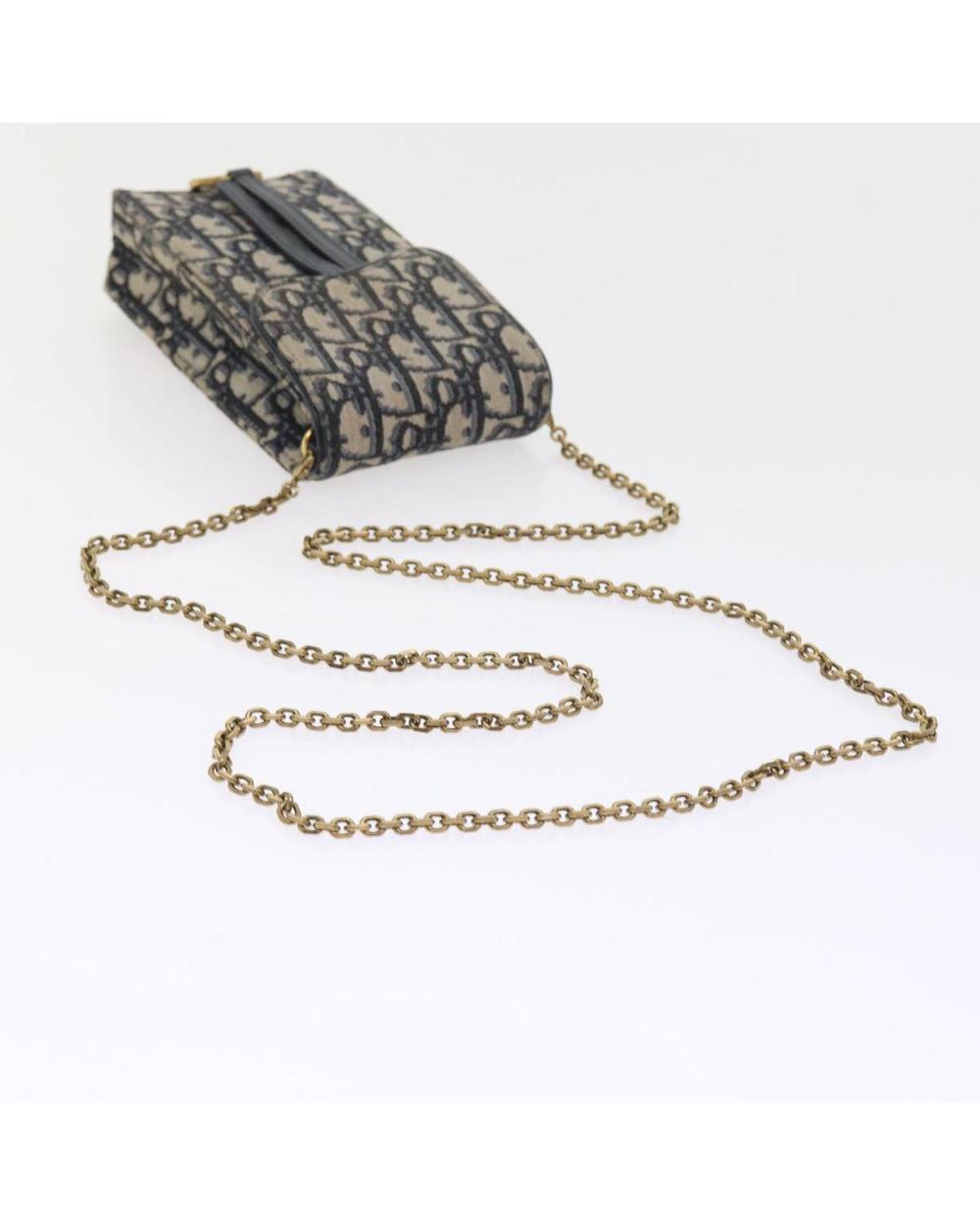 Navy Canvas Dior Trotter Crossbody Bag