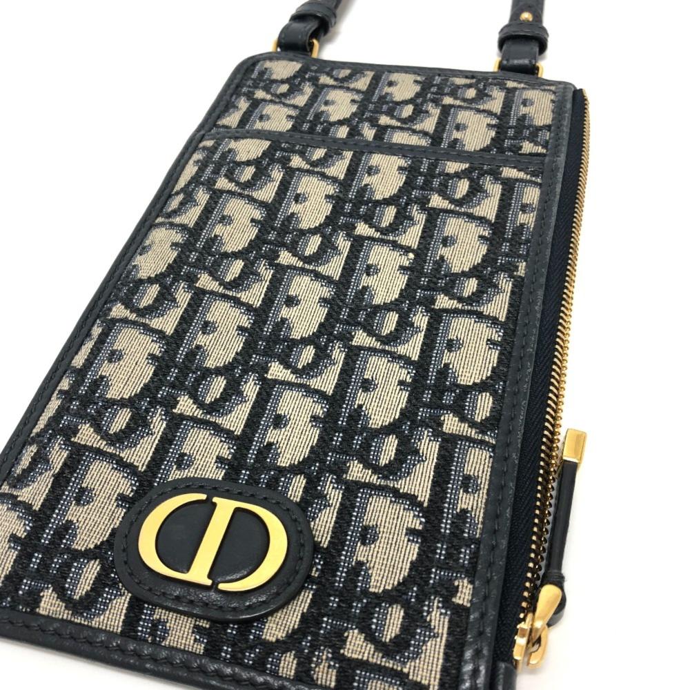 Navy Fabric Dior Saddle Bag