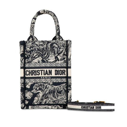 Navy Fabric Dior Shoulder Bag