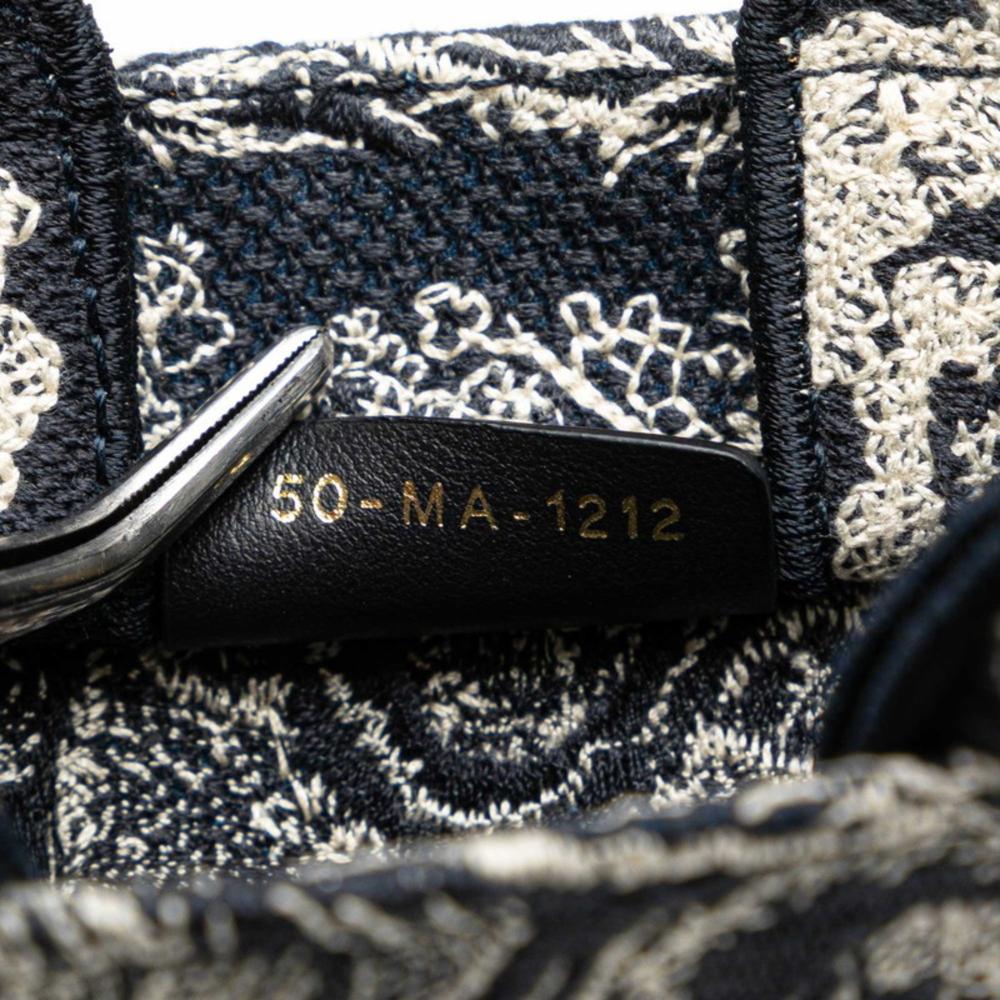 Navy Fabric Dior Shoulder Bag