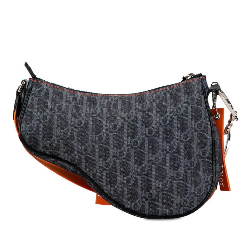 Orange Canvas Dior Saddle Bag