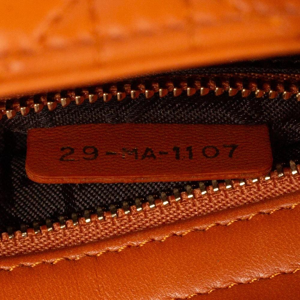 Orange Leather Dior Lady Dior