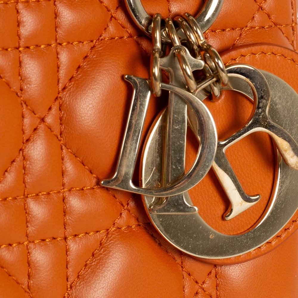 Orange Leather Dior Lady Dior