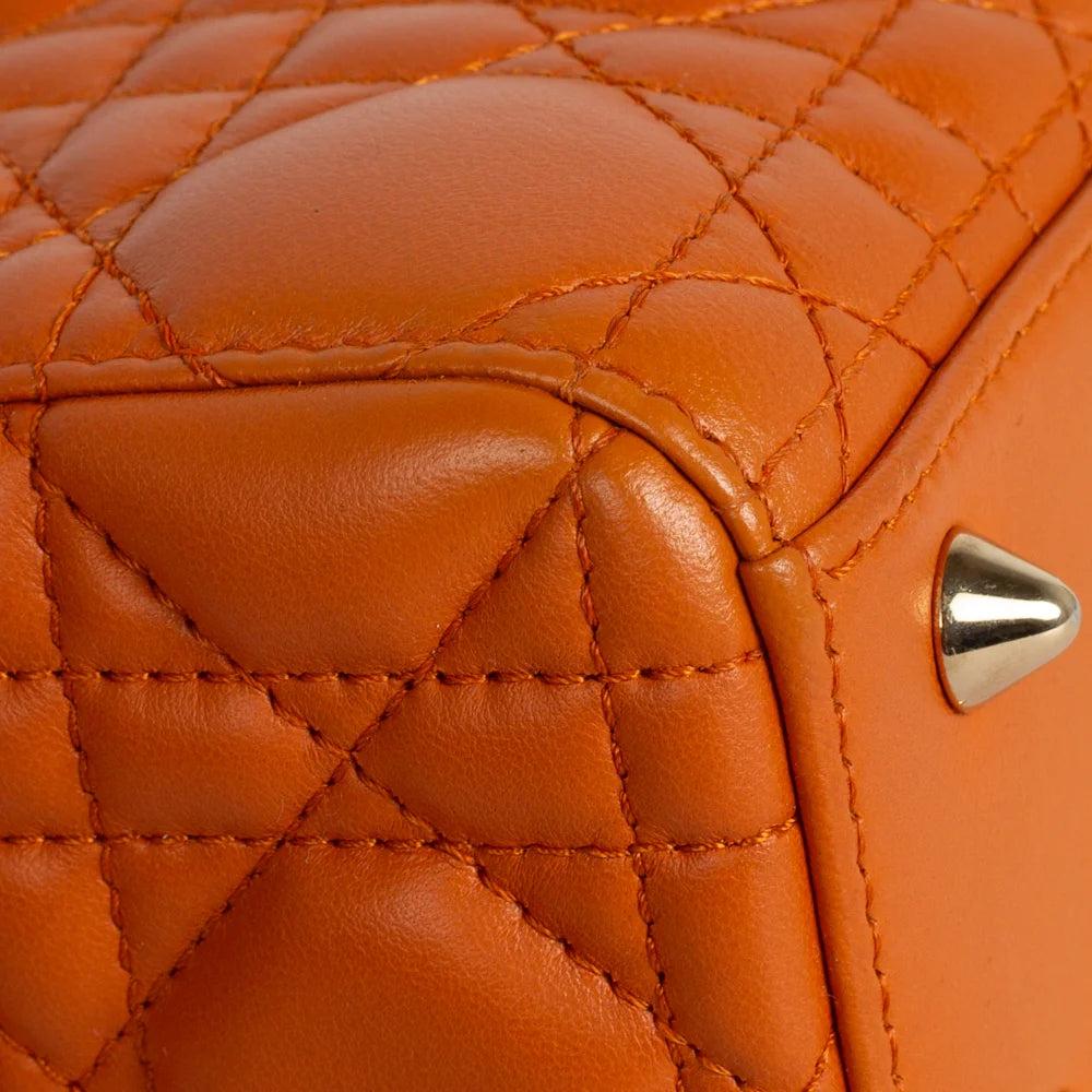 Orange Leather Dior Lady Dior