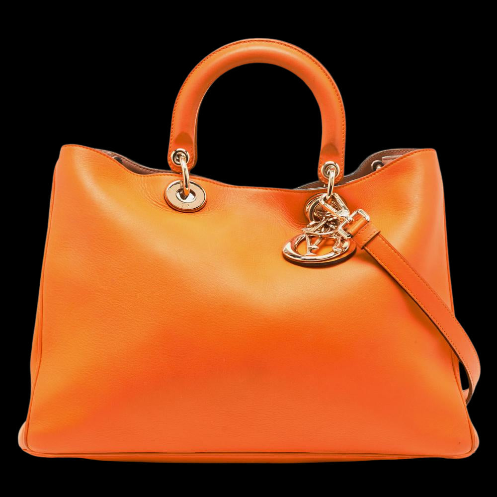 Orange Leather Dior Handbag