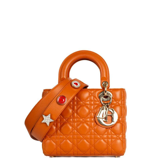 Orange Leather Dior Lady Dior