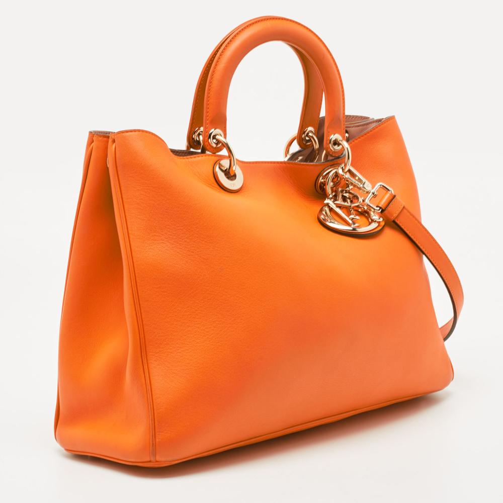 Orange Leather Dior Handbag