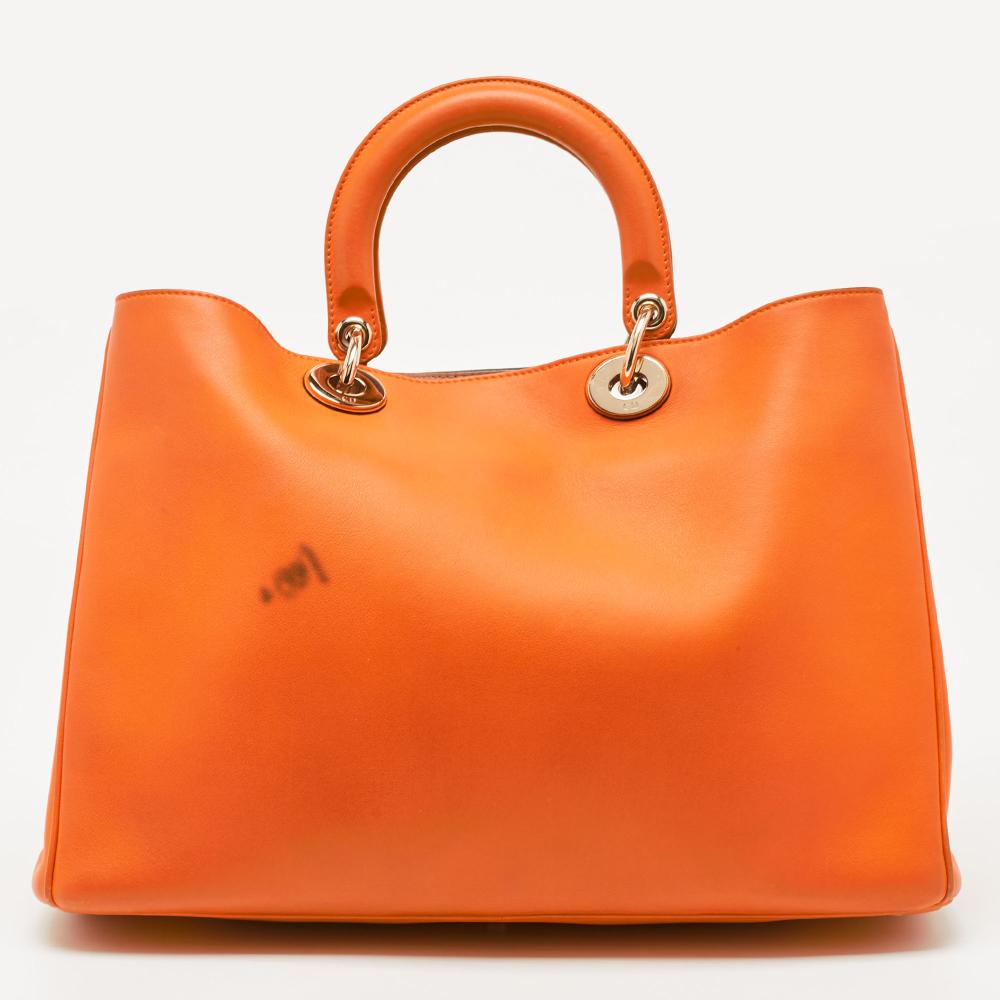 Orange Leather Dior Handbag