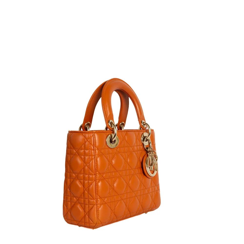 Orange Leather Dior Lady Dior