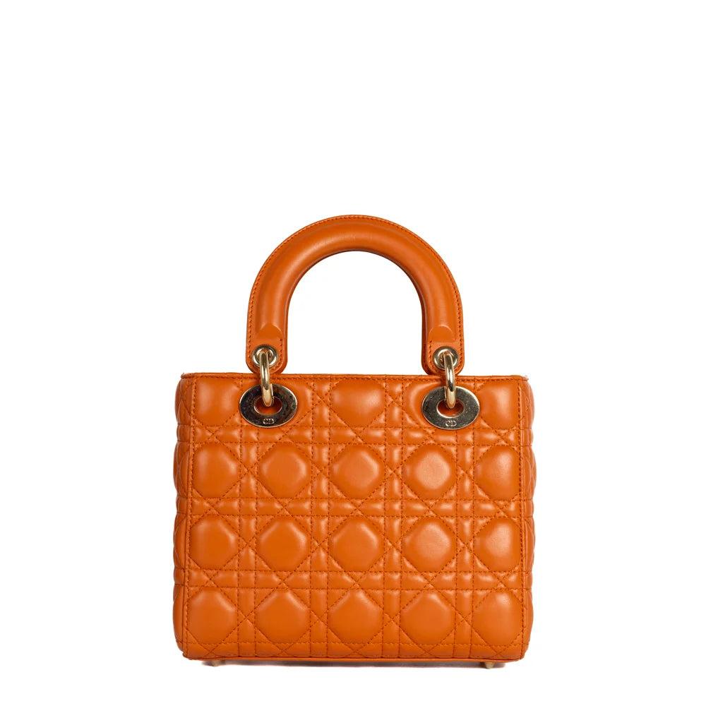 Orange Leather Dior Lady Dior
