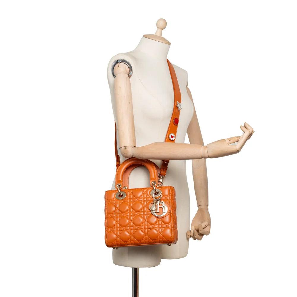 Orange Leather Dior Lady Dior
