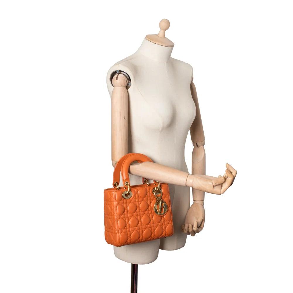 Orange Leather Dior Lady Dior