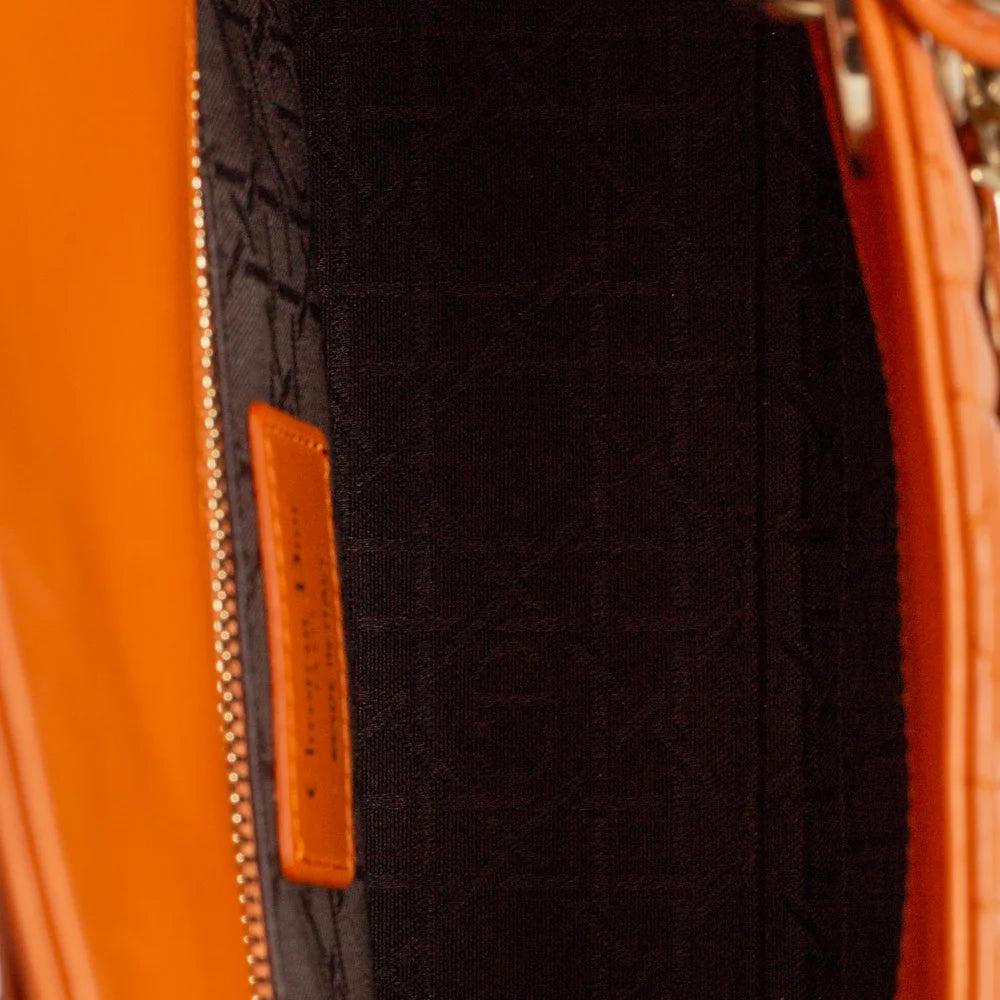 Orange Leather Dior Lady Dior
