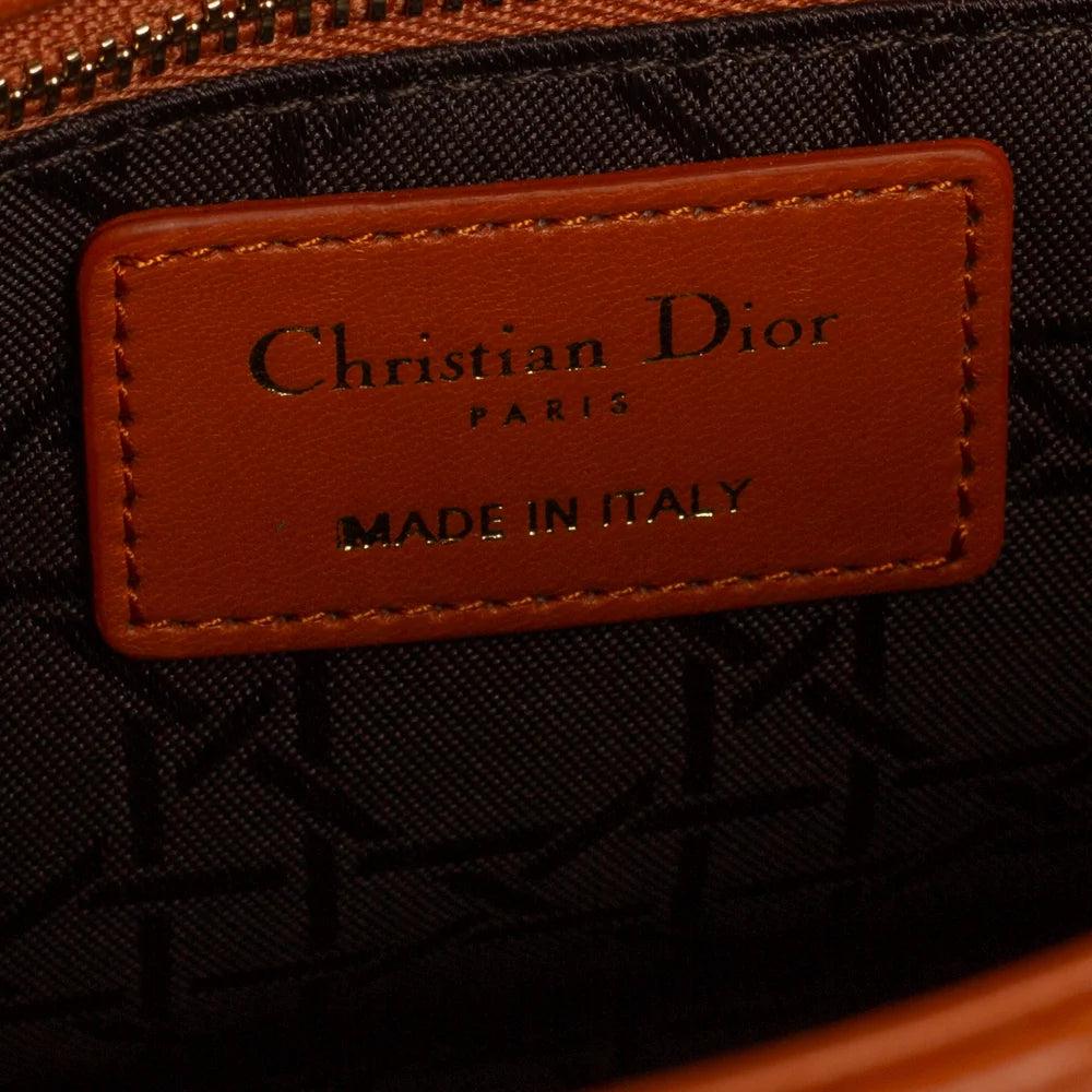 Orange Leather Dior Lady Dior