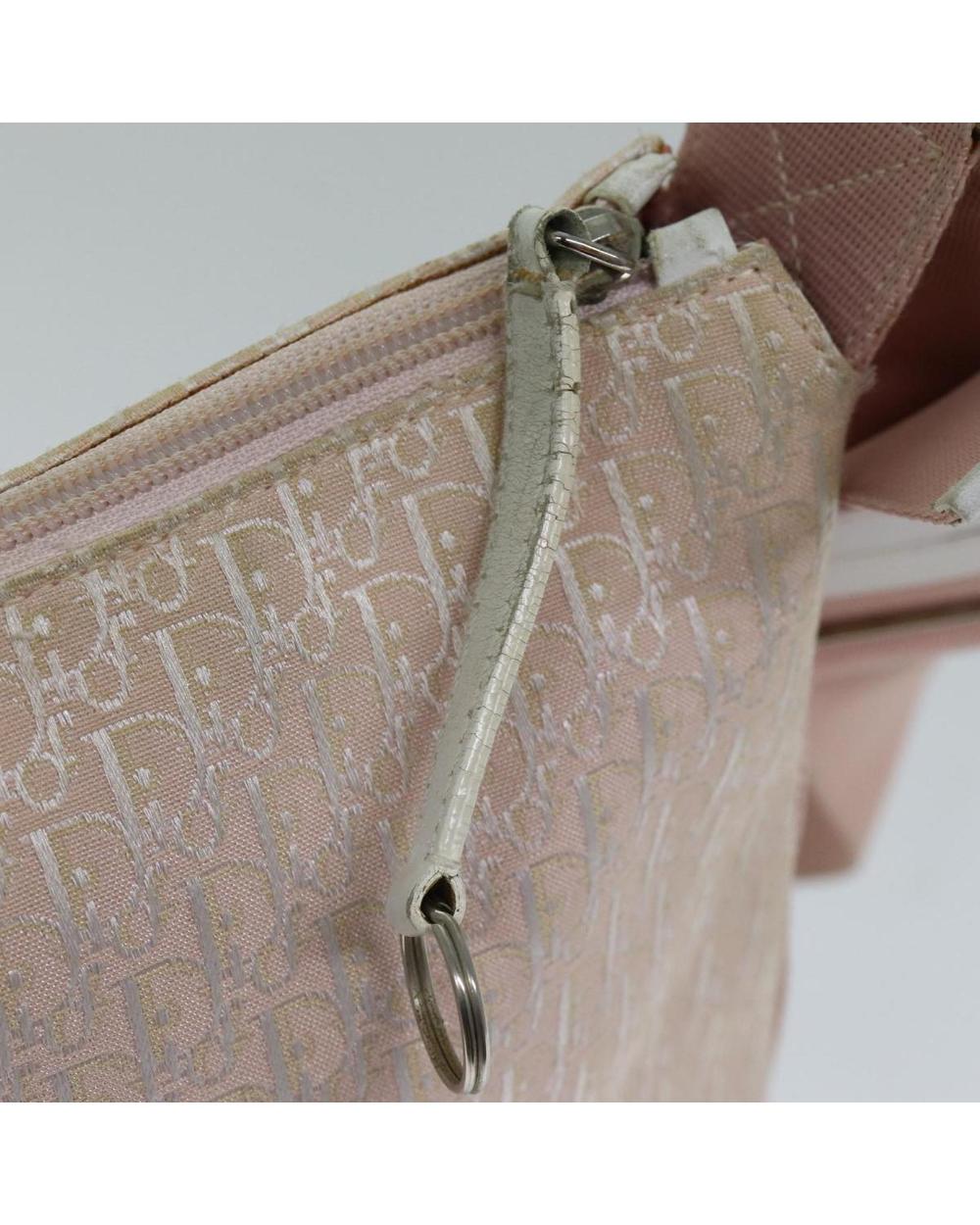 Pink Canvas Dior Shoulder Bag