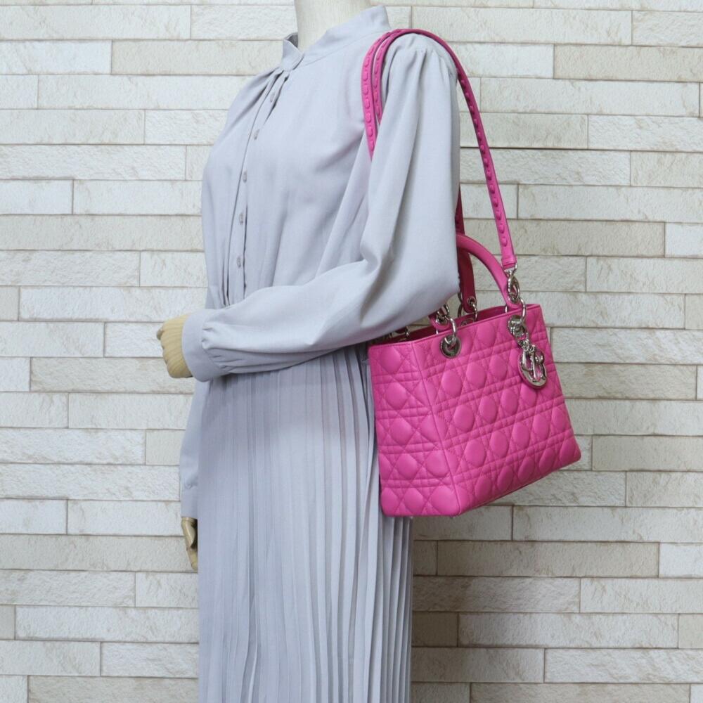 Pink Fabric Dior Lady Dior