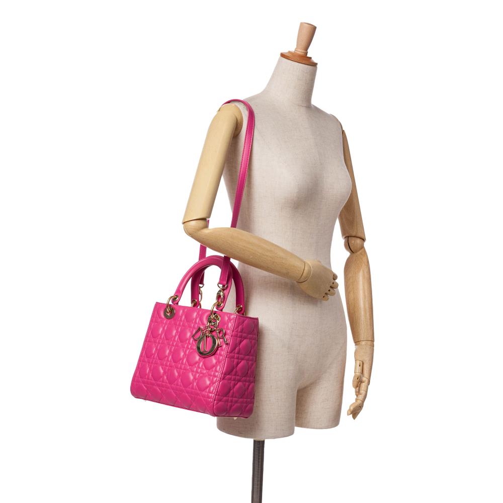 Pink Leather Dior Lady Dior