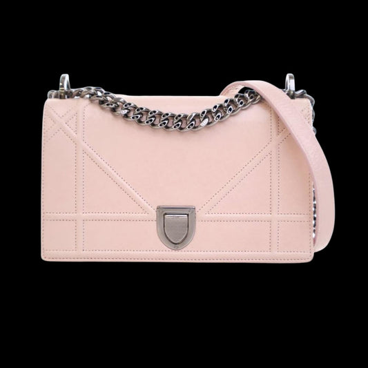 Pink Leather Dior Shoulder Bag