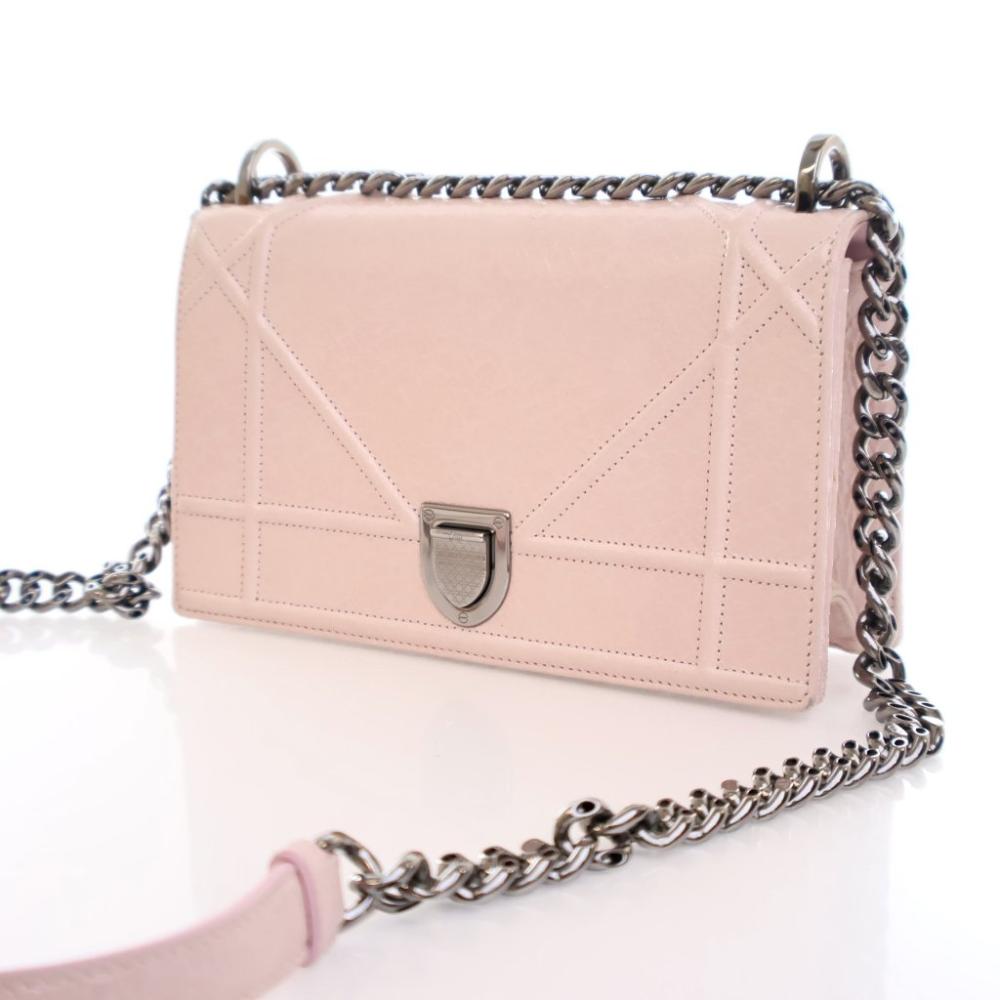Pink Leather Dior Shoulder Bag
