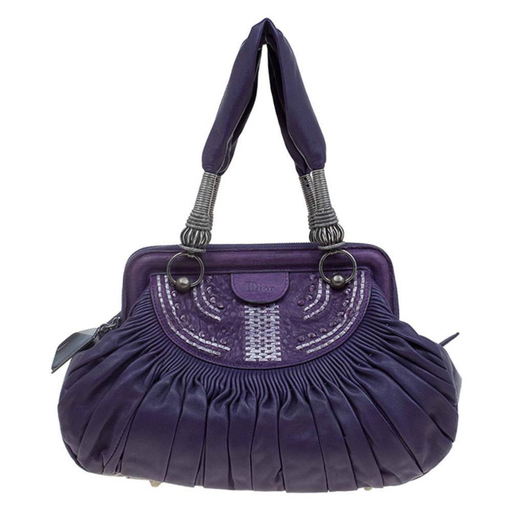 Purple Leather Dior Tote
