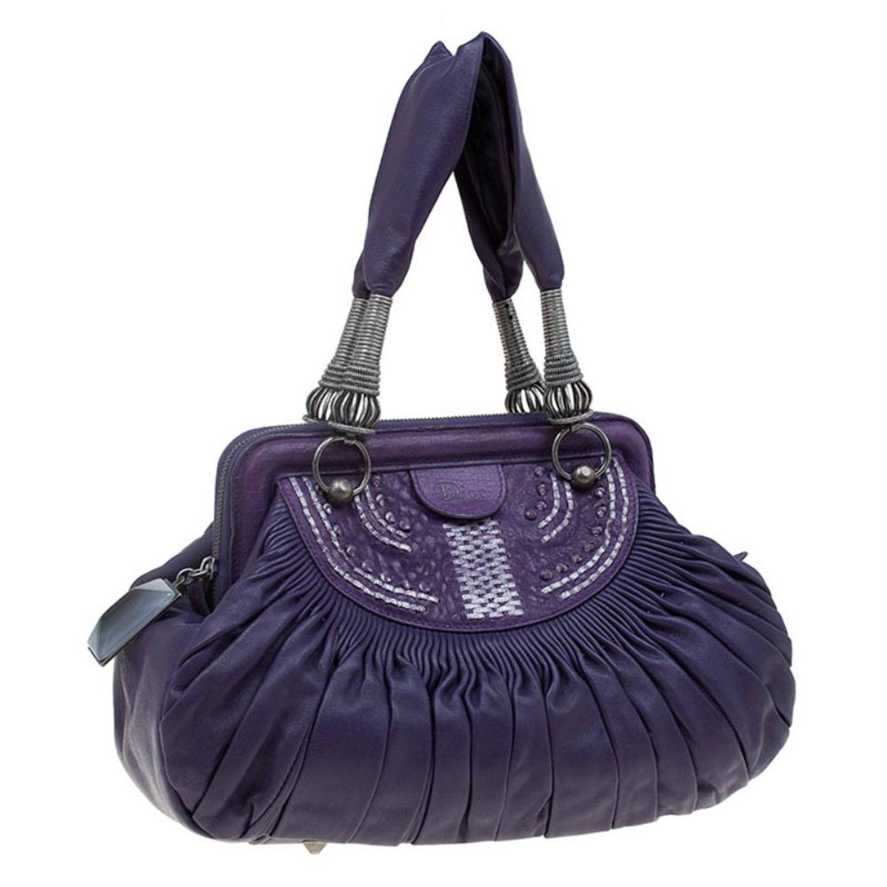 Purple Leather Dior Tote