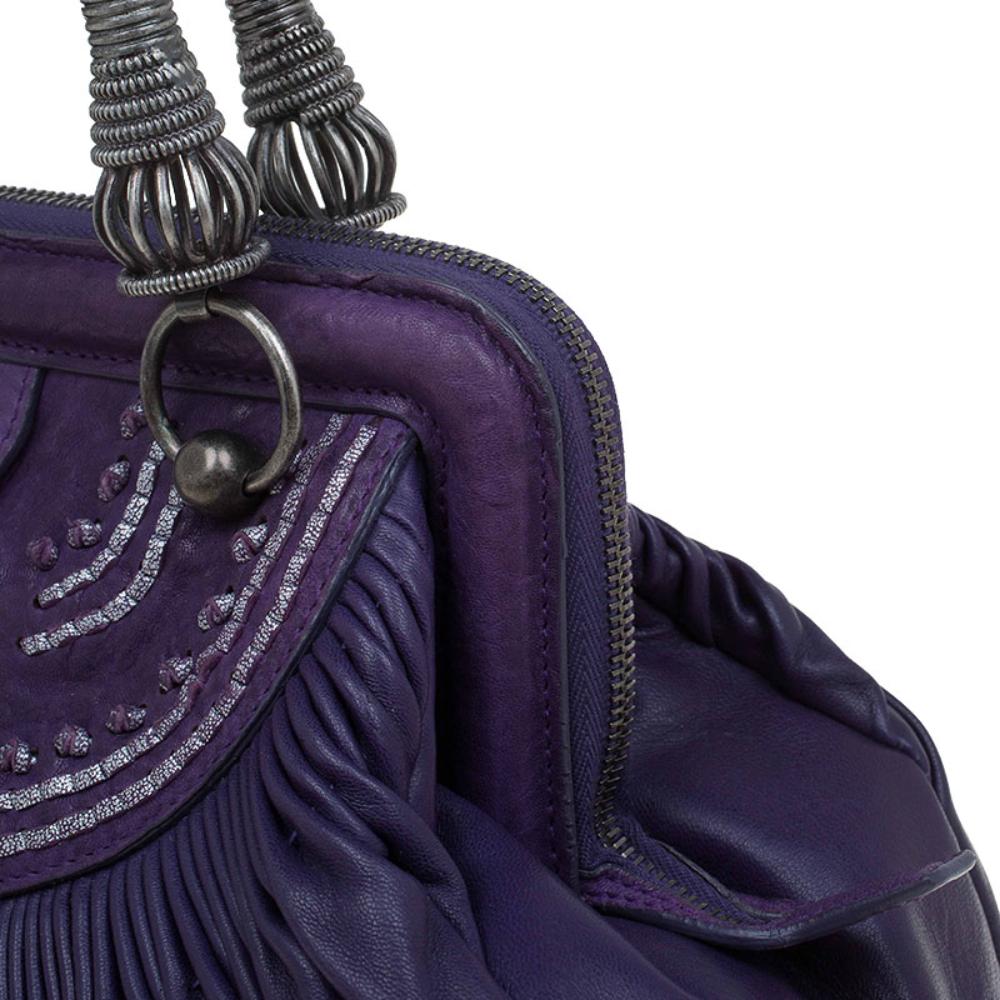 Purple Leather Dior Tote