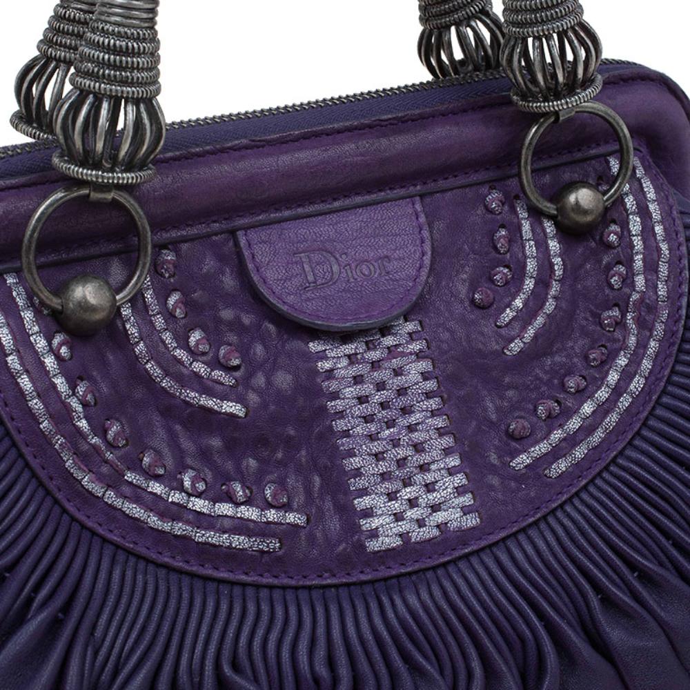 Purple Leather Dior Tote