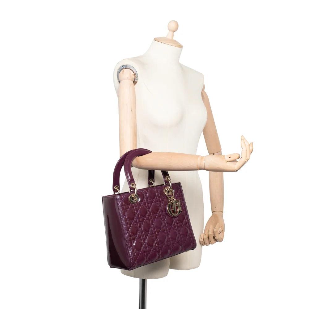 Purple Leather Dior Lady Dior