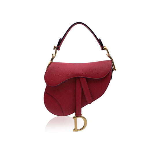 Red Fabric Dior Saddle Bag
