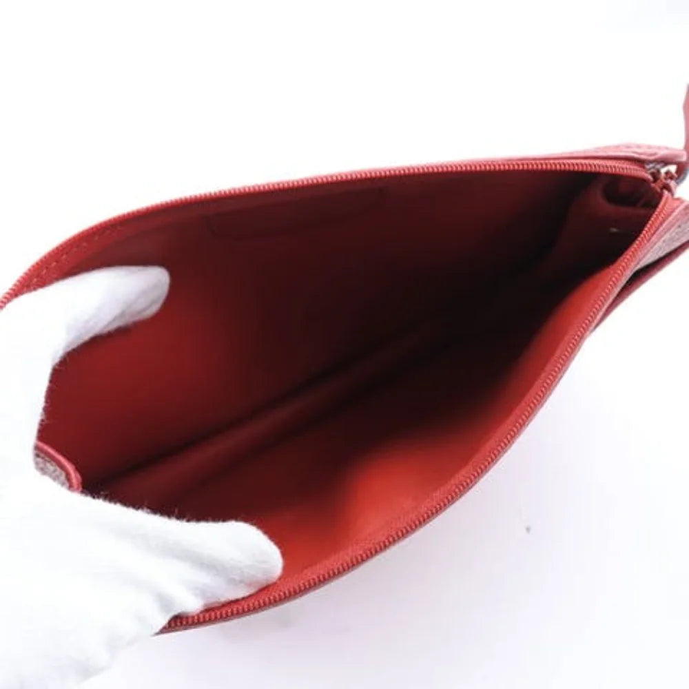 Red Leather Dior Clutch