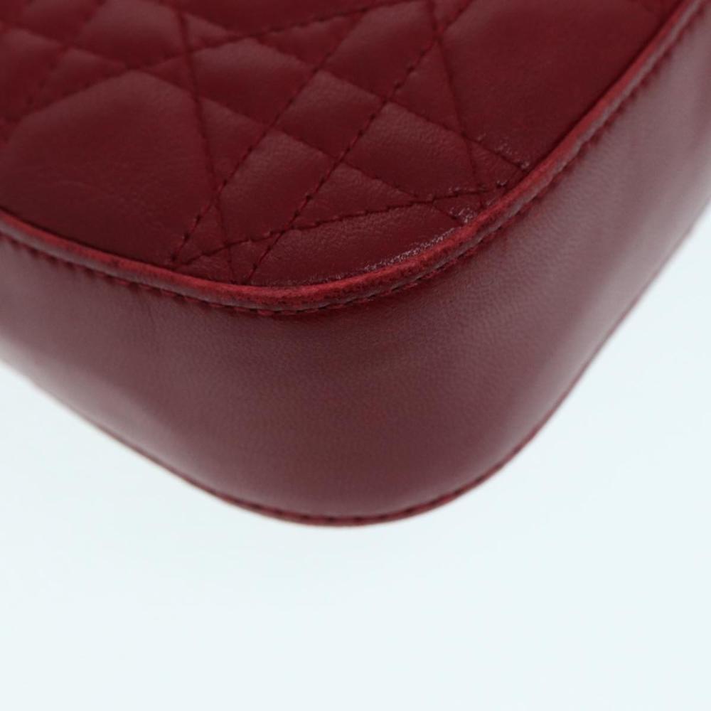Red Leather Dior Cosmetic Pouch