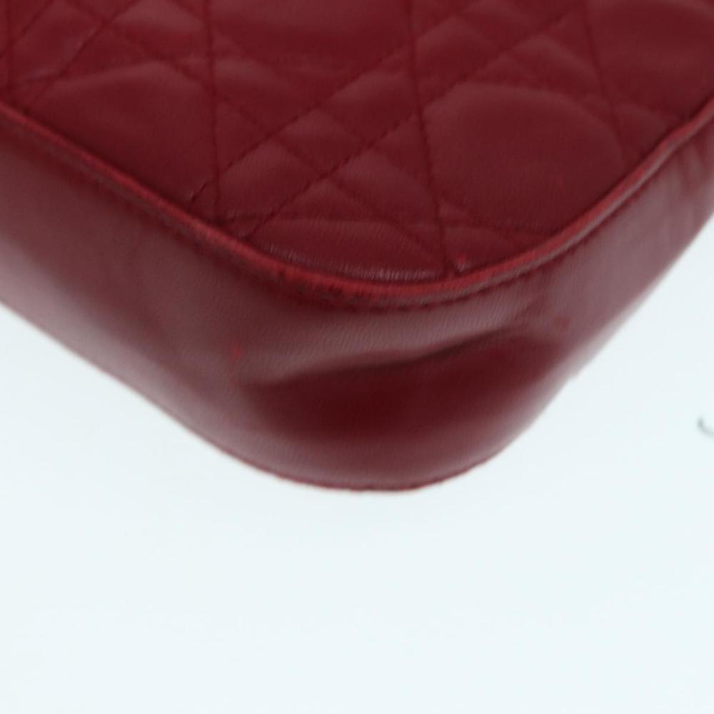 Red Leather Dior Cosmetic Pouch
