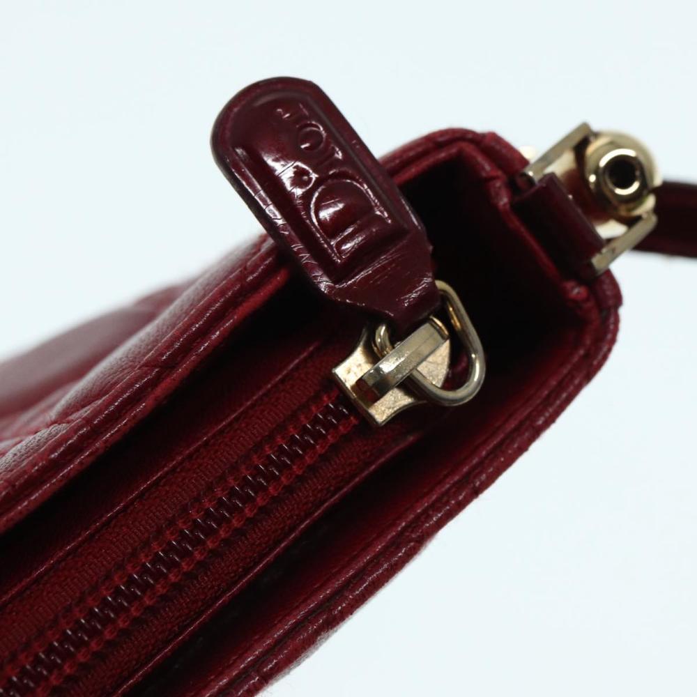 Red Leather Dior Cosmetic Pouch