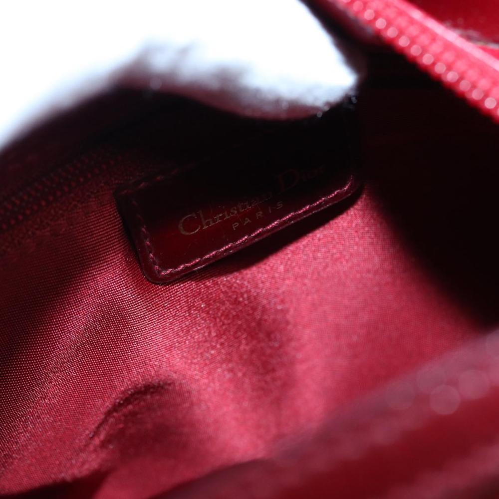 Red Leather Dior Cosmetic Pouch