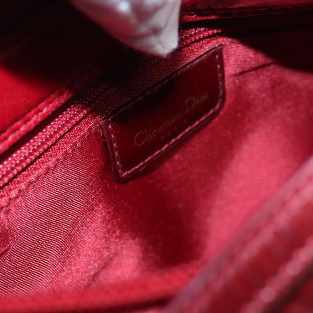 Red Leather Dior Cosmetic Pouch