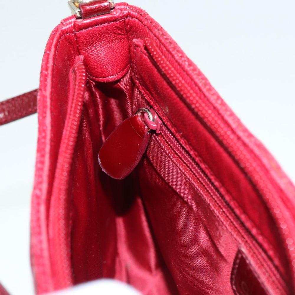 Red Leather Dior Cosmetic Pouch