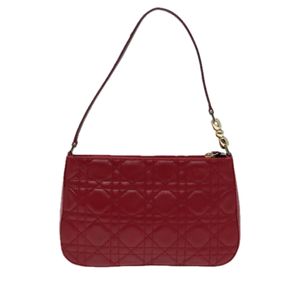 Red Leather Dior Cosmetic Pouch