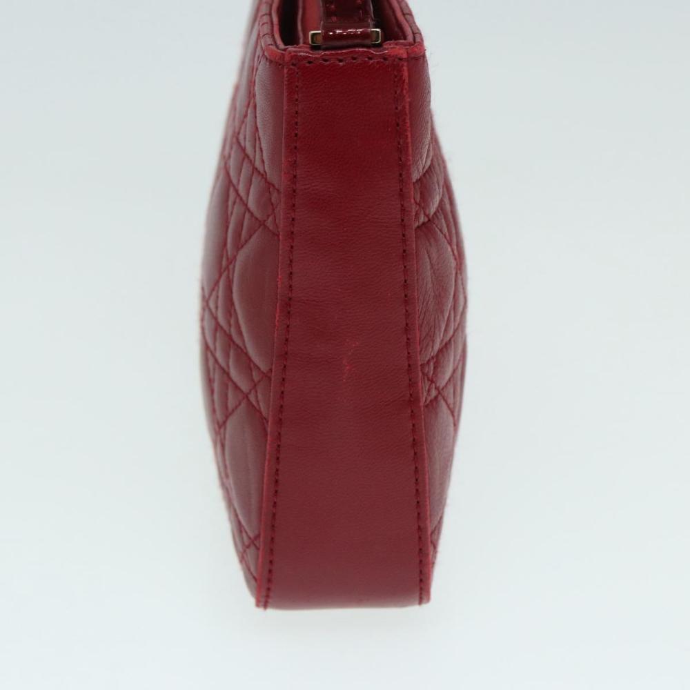 Red Leather Dior Cosmetic Pouch