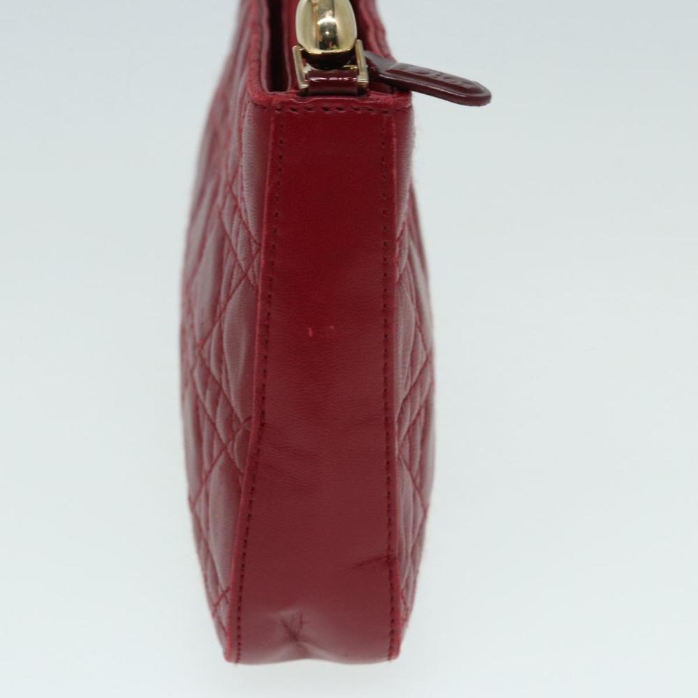 Red Leather Dior Cosmetic Pouch