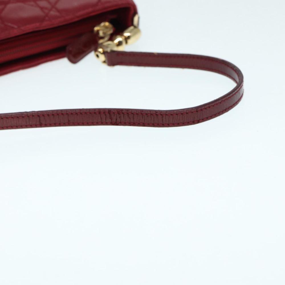 Red Leather Dior Cosmetic Pouch