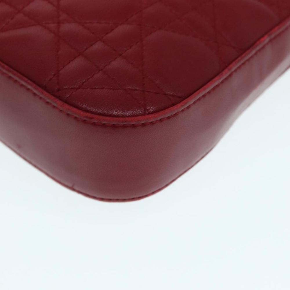 Red Leather Dior Cosmetic Pouch