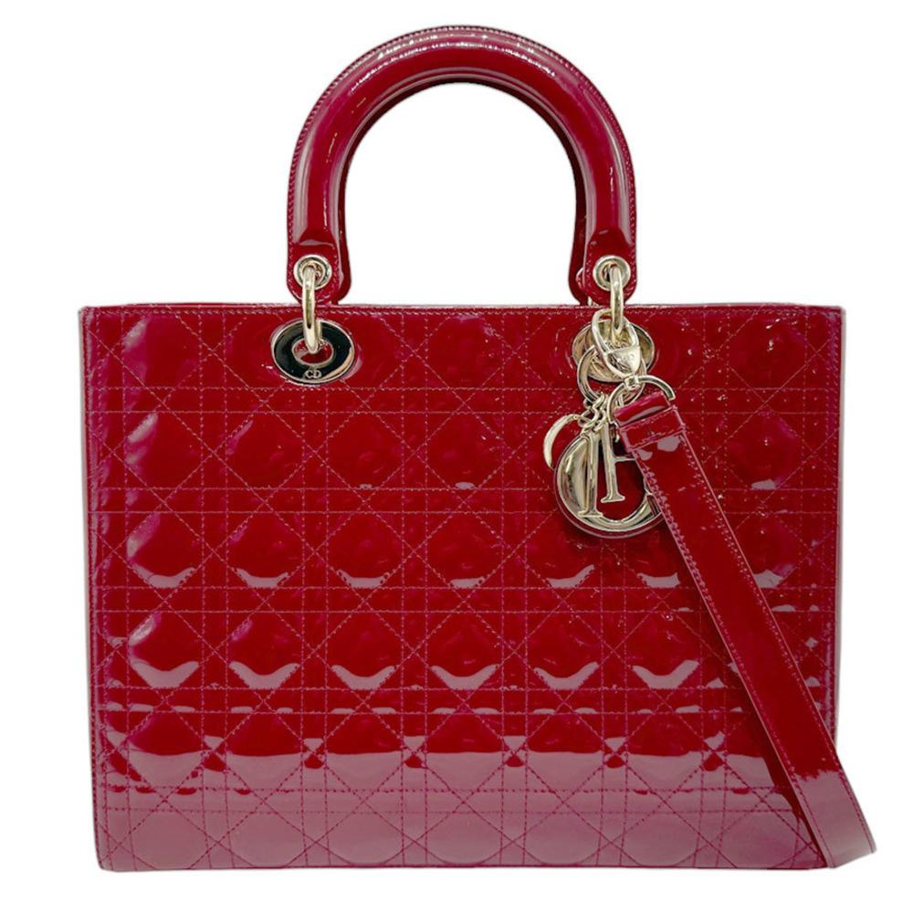 Red Leather Dior Lady Dior
